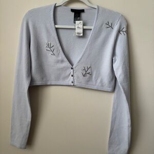 Women’s The Limited Cropped Pale Periwinkle Sweater Size Medium NWT